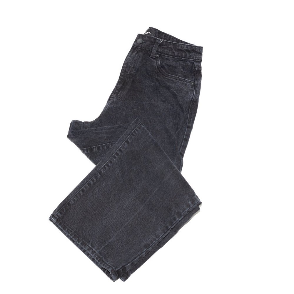 Vero Moda Women's Kathy HR Wide Cropped Black Jeans Y2K Sz 27x32